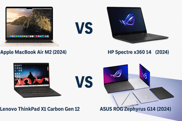 Laptop Comparison: Lenovo ThinkPad X1 Carbon Gen 12 vs MacBook Air M2 (2024) vs ASUS ROG Zephyrus G14 (2024) vs HP Spectre x360 14 (2024)